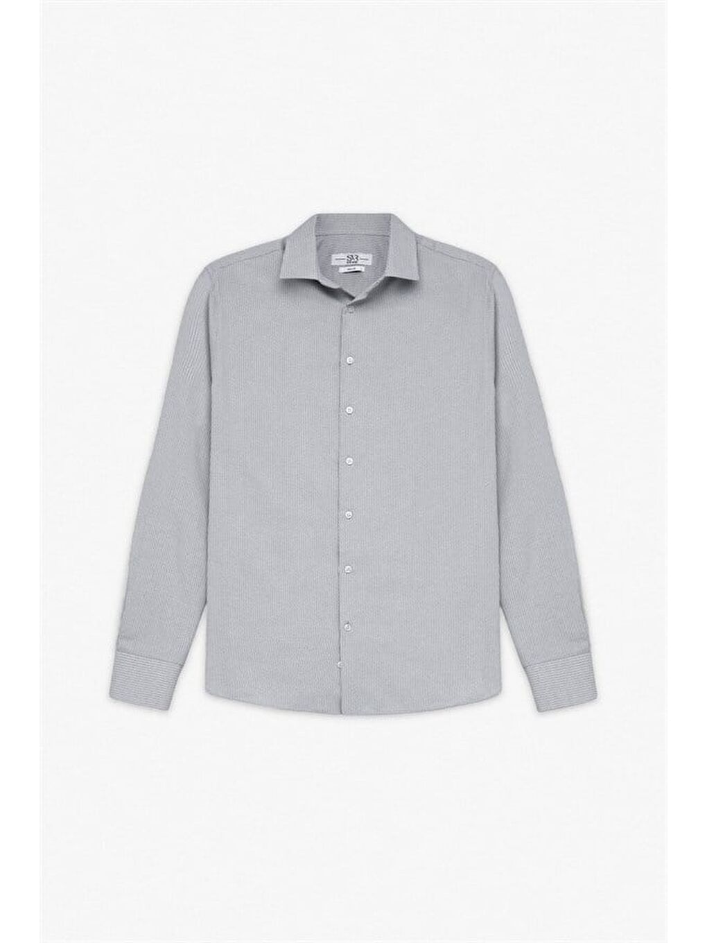 Gri Regular Klasik Yaka Casual Gömlek-6