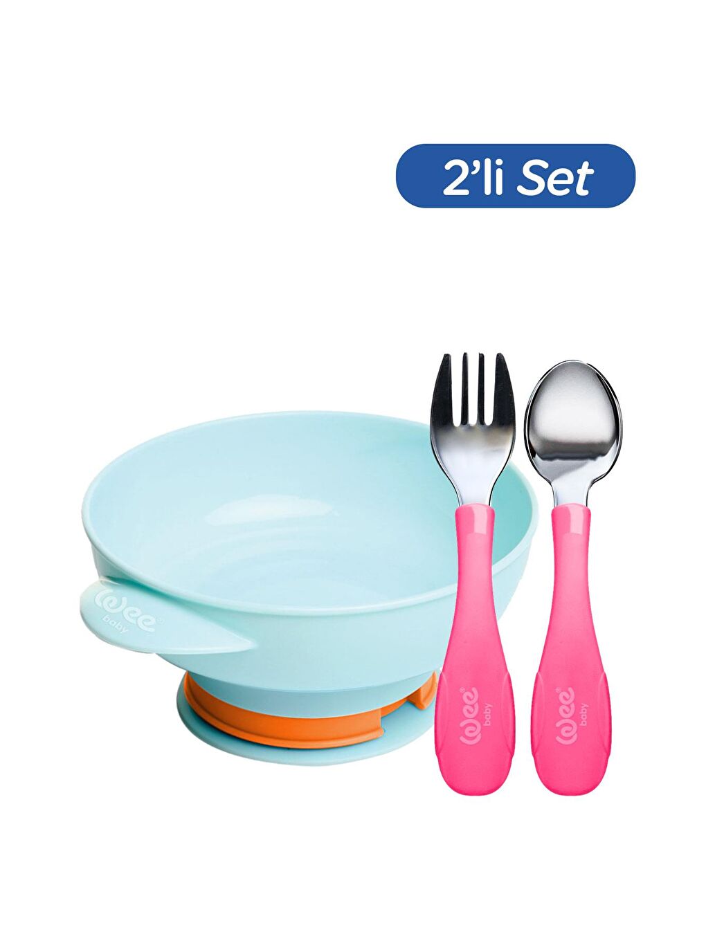 Süper Vakumlu Tabak ve Çelik Kaşık Çatal Seti Kız