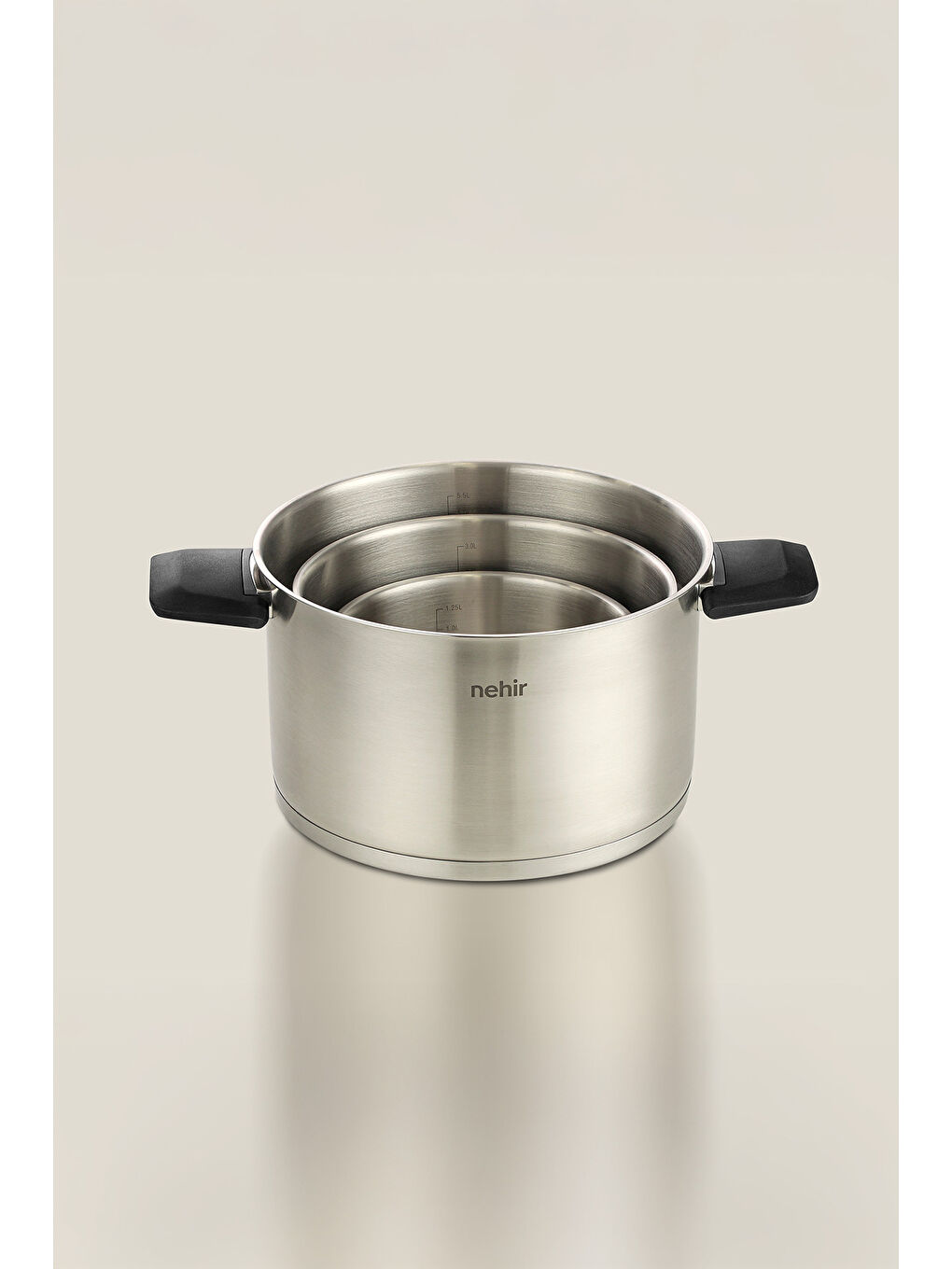 Gri Elena Saten 6 Parça Derin Tencere Set-2