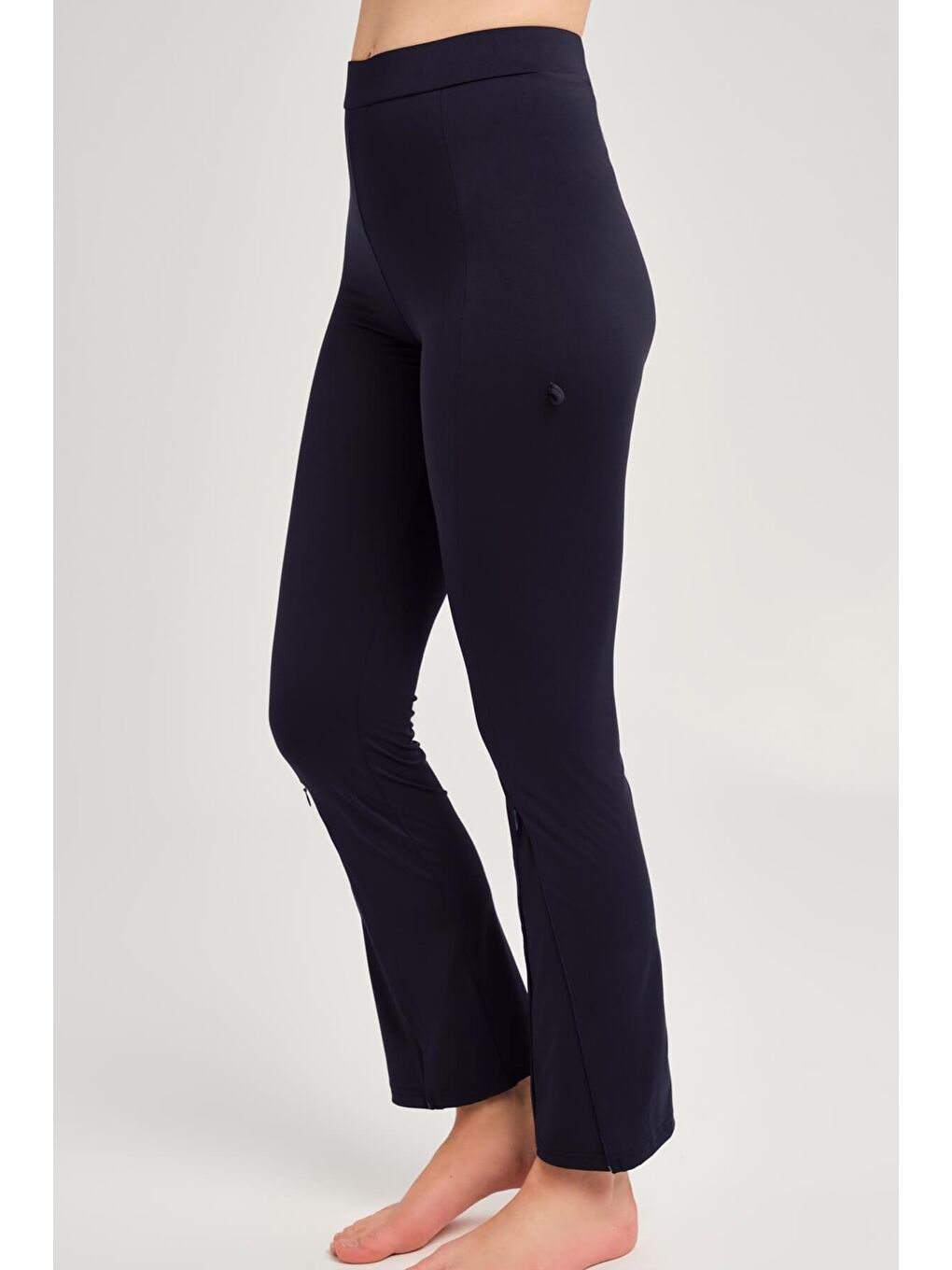 Lacivert Fermuarlı Ayarlanabilir Paça Yüzücü Taytı 3069-2