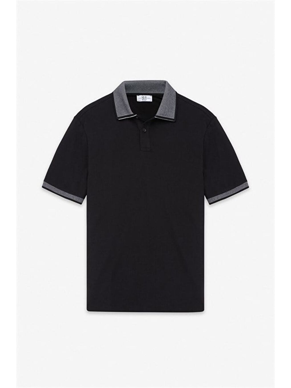 Siyah Regular Düz Baskısız Pike Fermuarlı Polo Yaka Nefes Alabilen Tişört-4