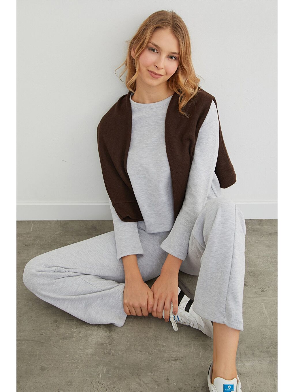 Gri Basic Bisiklet Yaka 2 Li Takım-1