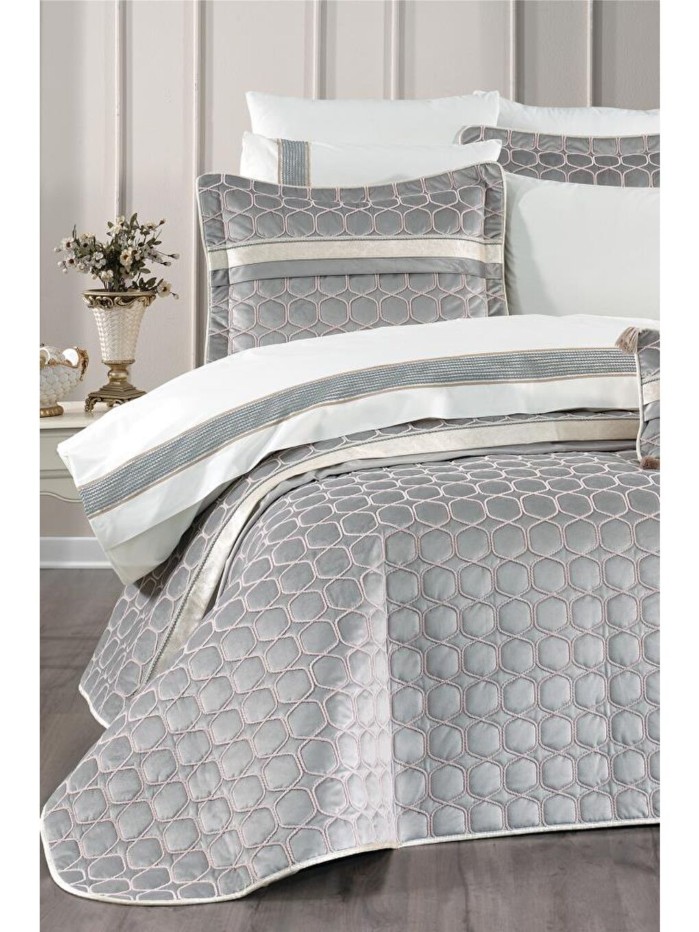 Valeron 10 Parça Çeyiz Seti Gri