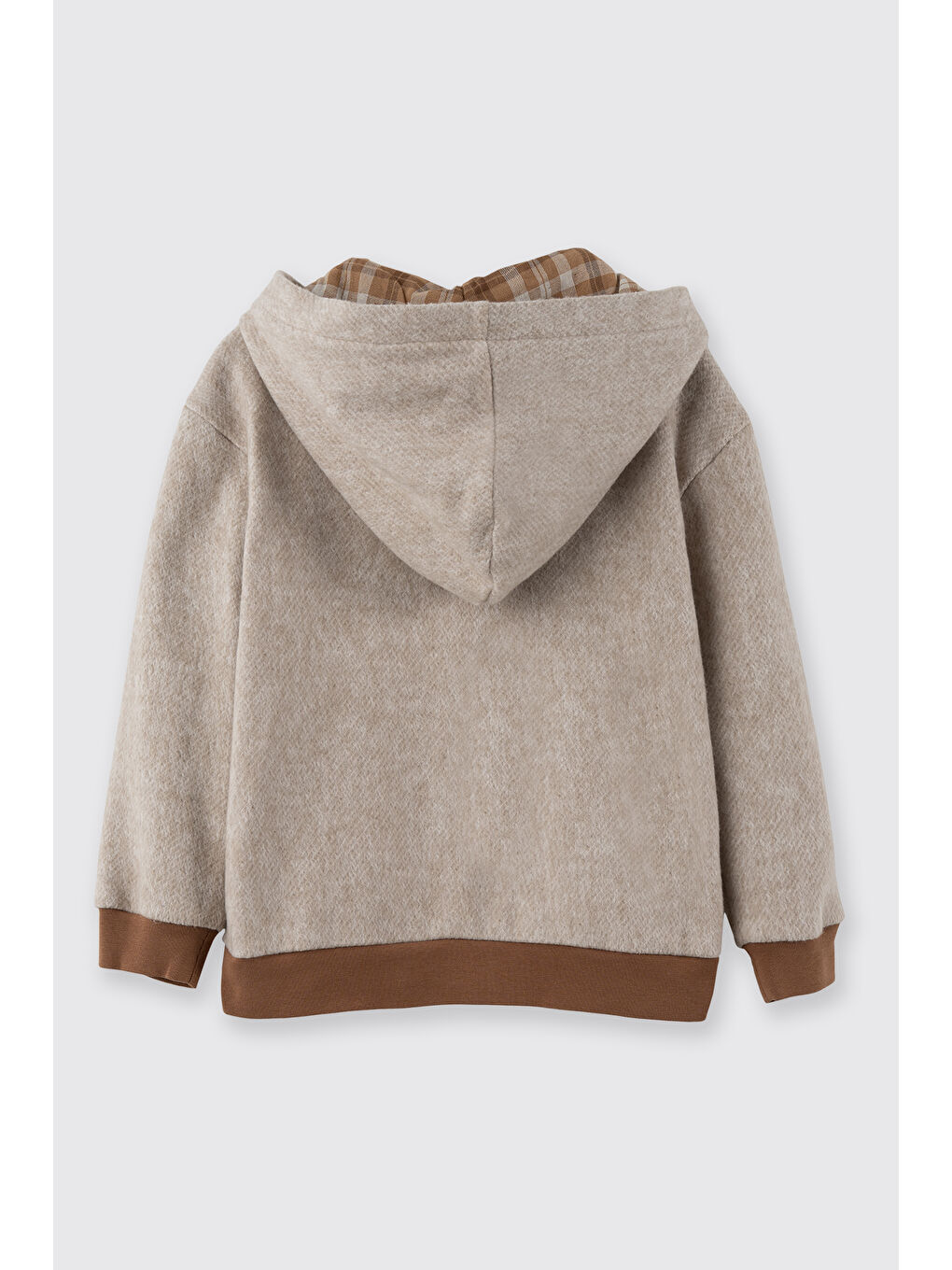 Erkek Çocuk Fermuarlı Sweatshirt Bej-Melanj-2