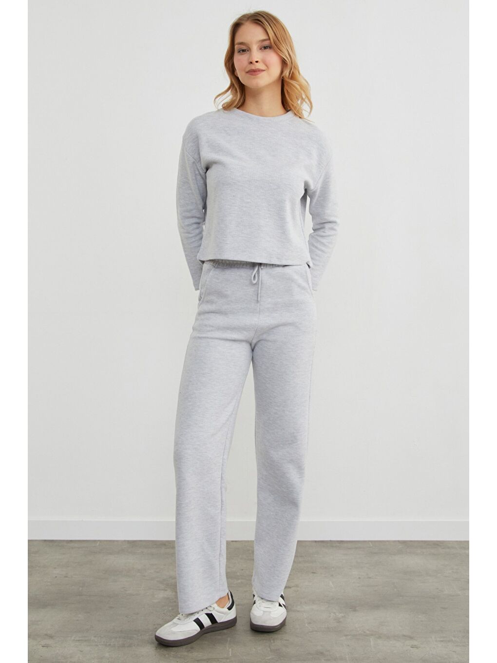 Gri Basic Bisiklet Yaka 2 Li Takım-4