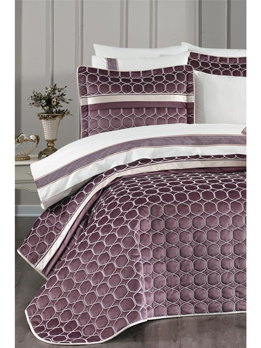 Pembe Valeron 10 Parça Çeyiz Seti Gül Kurusu