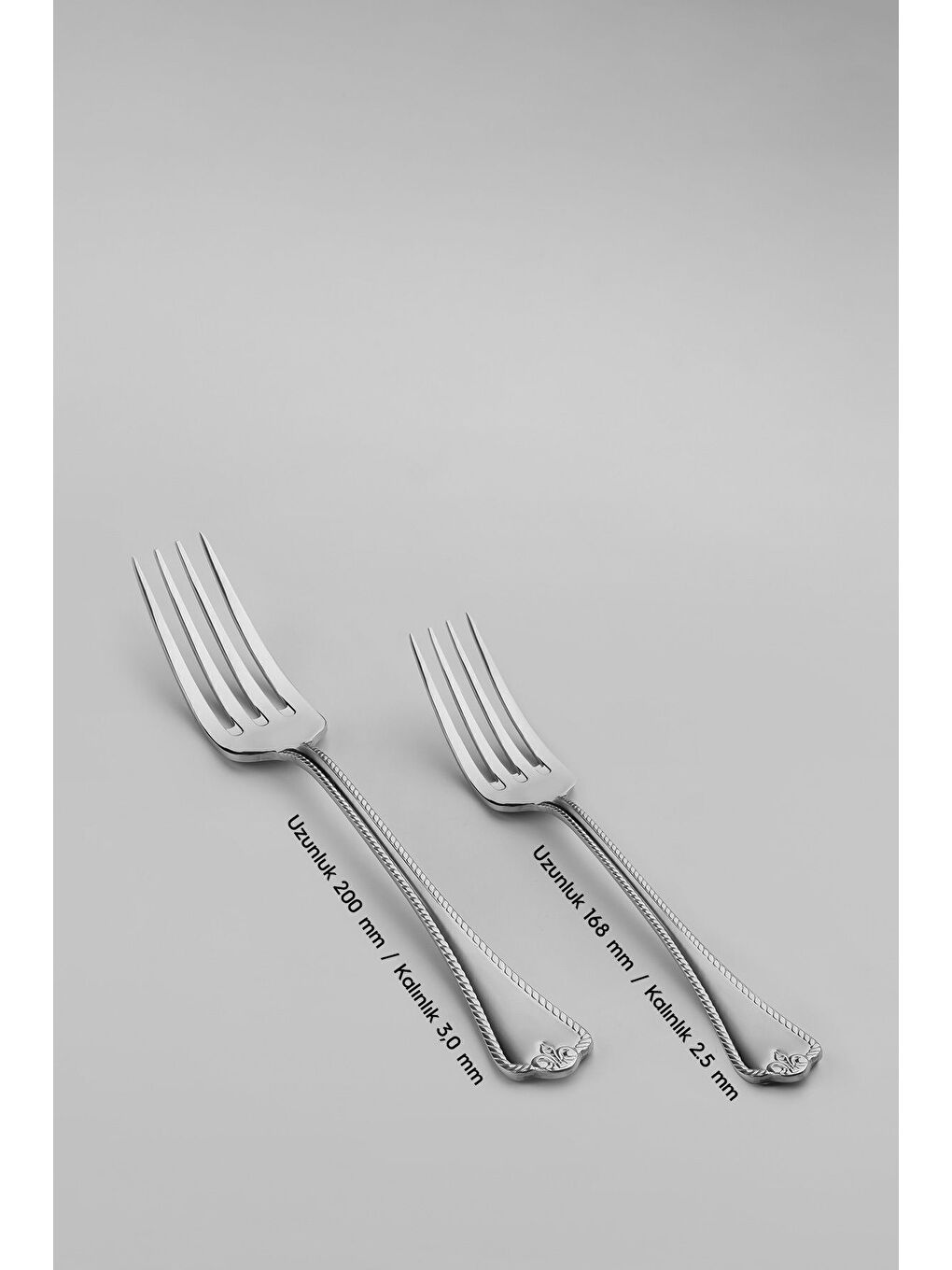 Gri Fulya Saten 6 Kişilik 30 Parça Kutulu Çatal Kaşık Takımı-1