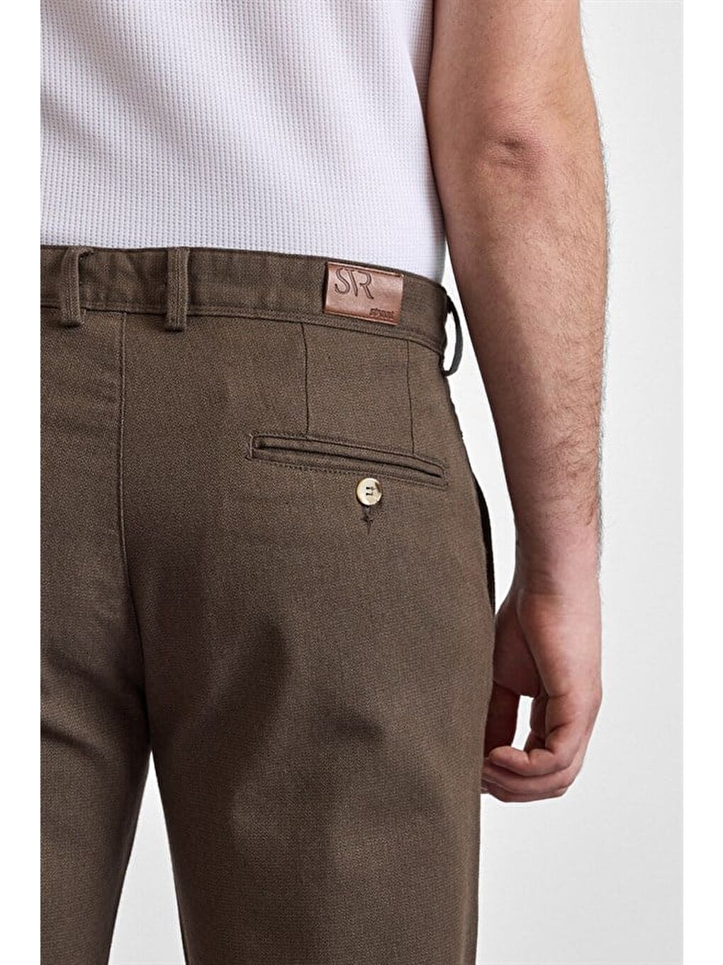 Bej Slim Casual Pantolon-2