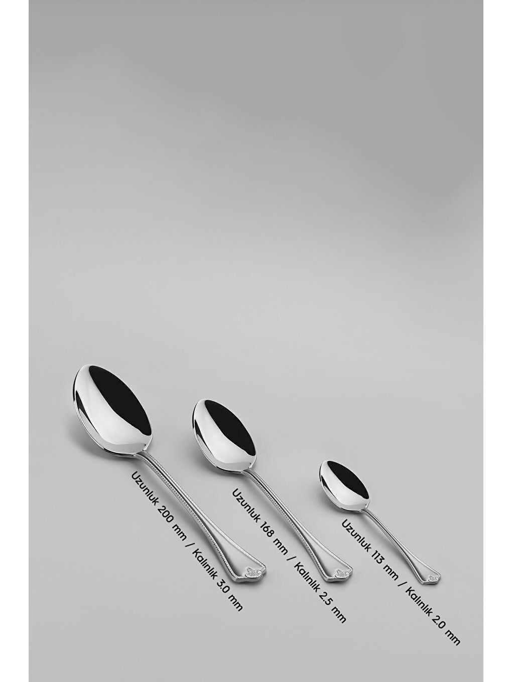 Gri Fulya Saten 6 Kişilik 30 Parça Kutulu Çatal Kaşık Takımı-3