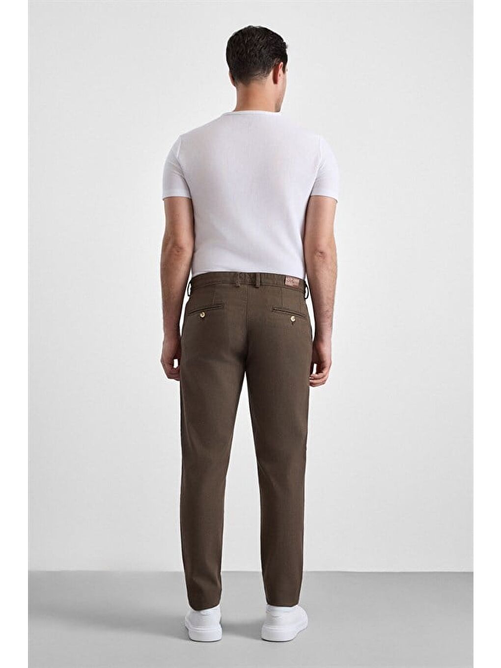 Bej Slim Casual Pantolon-3