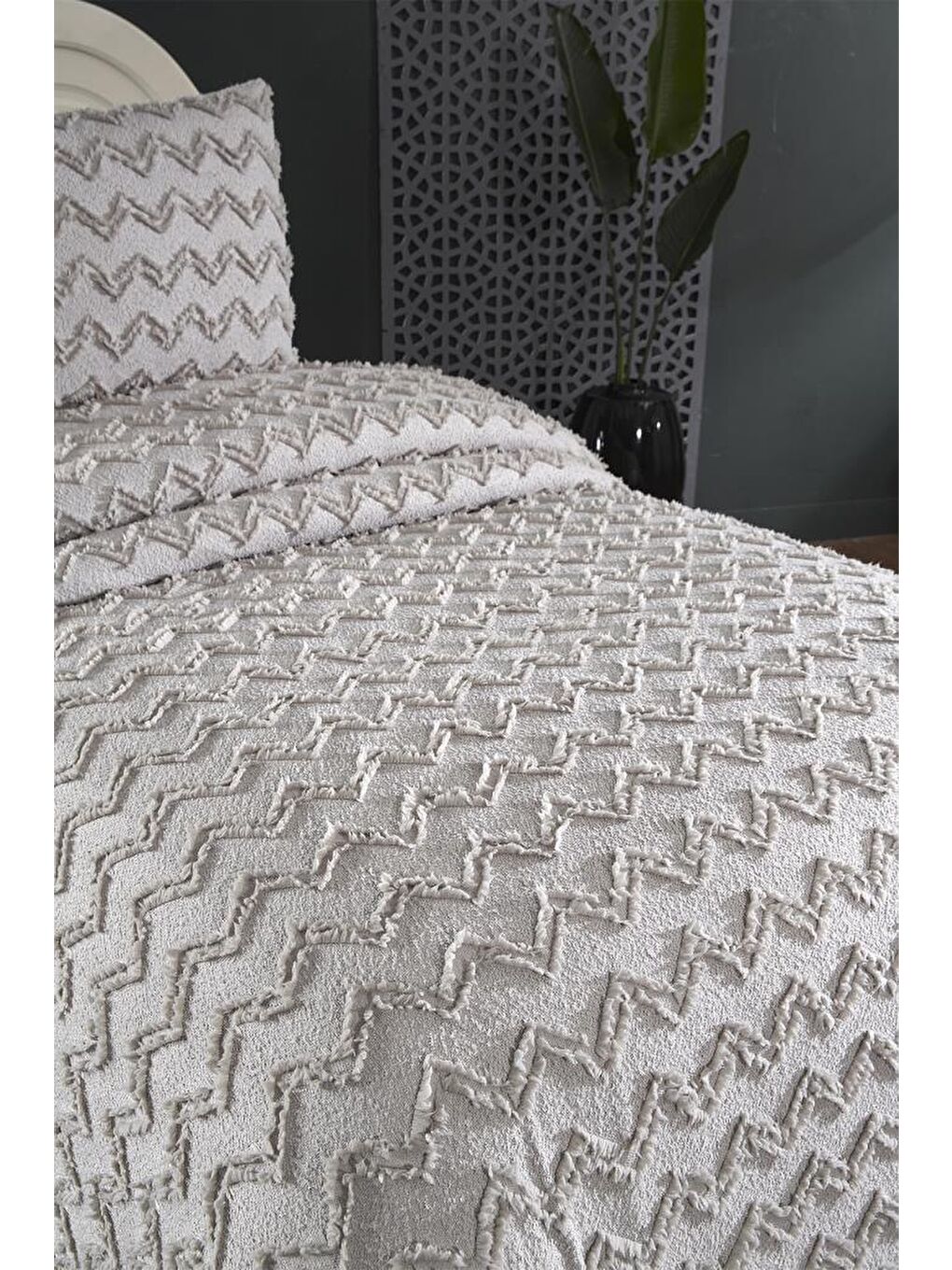 Lumpa 2 Parça Tek Kişilik Pike Takımı Gri-2