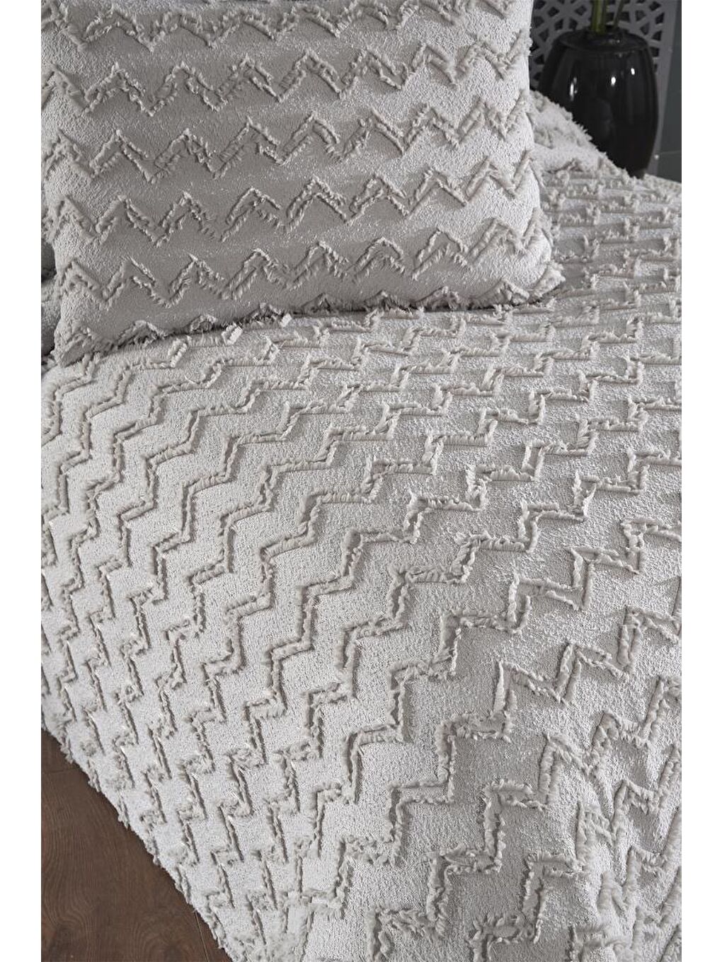 Lumpa 2 Parça Tek Kişilik Pike Takımı Gri-4