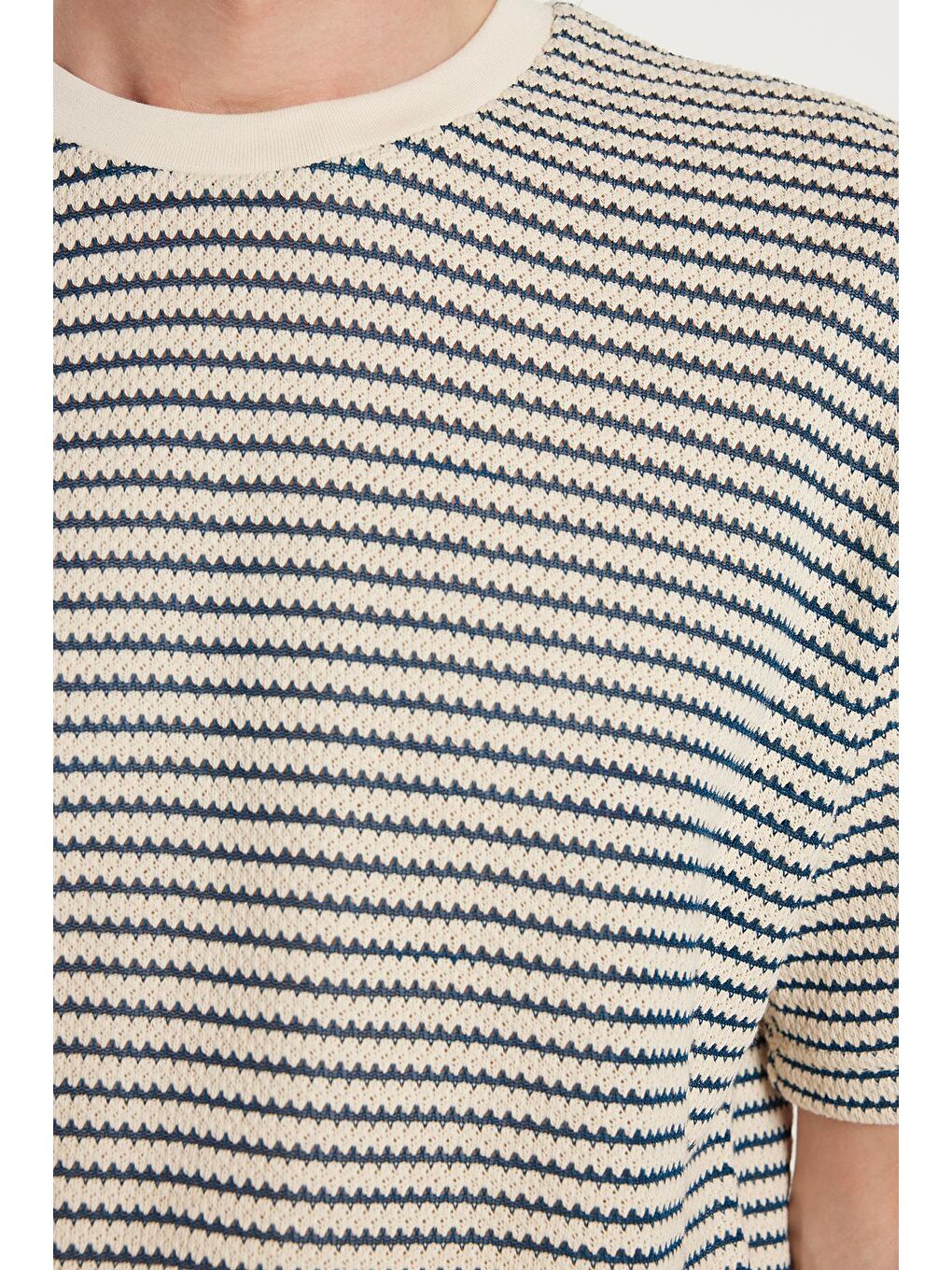 Karışık Erkek Relax Fit Rahat Kesim Pamuklu Bisiklet Yaka Örme Tişört-2