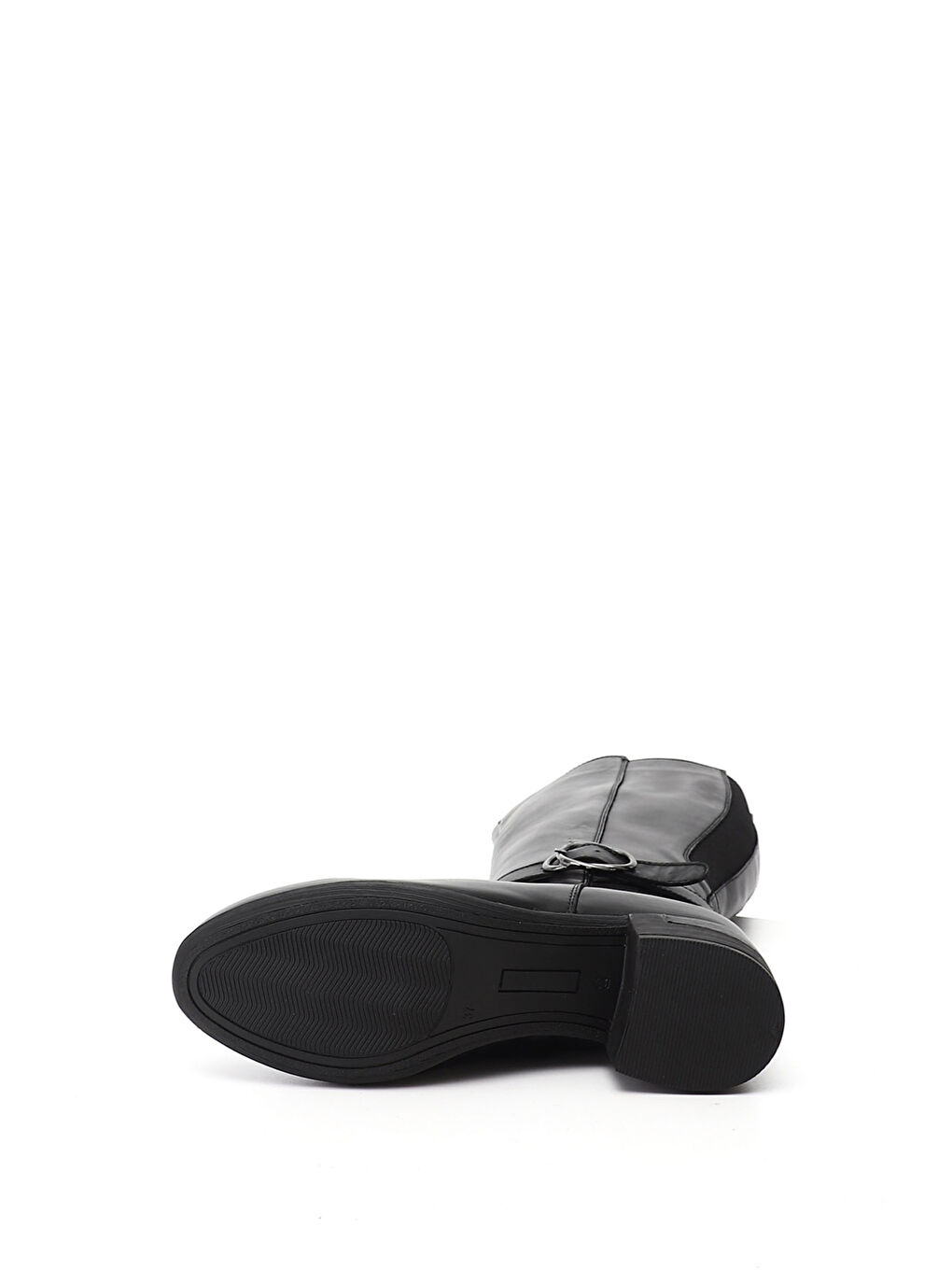 Siyah Kadın SİYAH Fermuarlı Kalın Topuklu Hakiki Deri Çizme-3