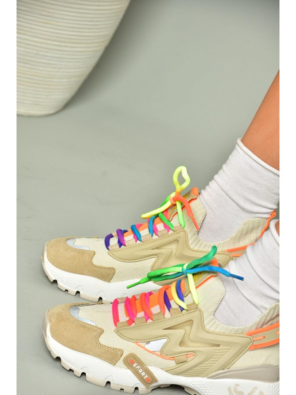 U6026025 Bej Kadın Sneakers-3