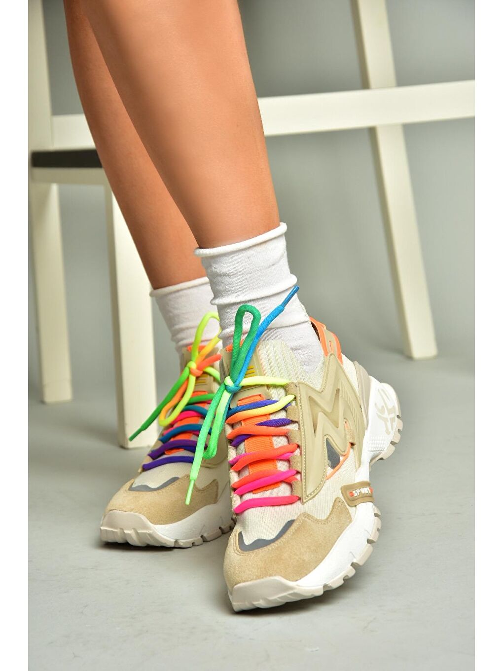 U6026025 Bej Kadın Sneakers-4