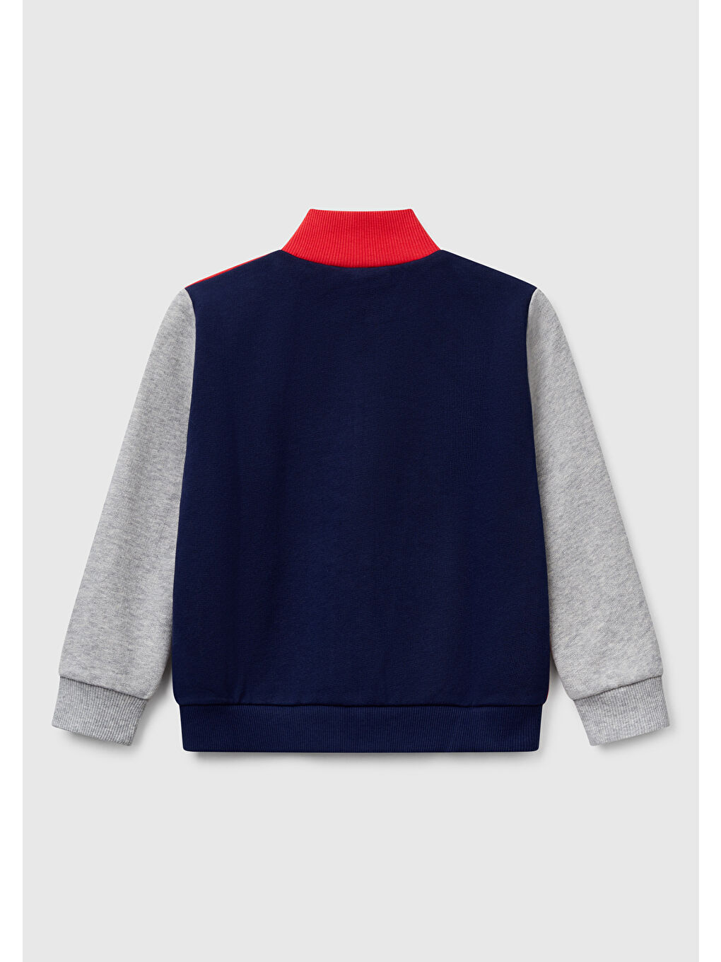 United Colors Of Benetton Erkek Çocuk Kırmızı Mix Benetton Logo İşlemeli Fermuarlı Sweatshirt-1