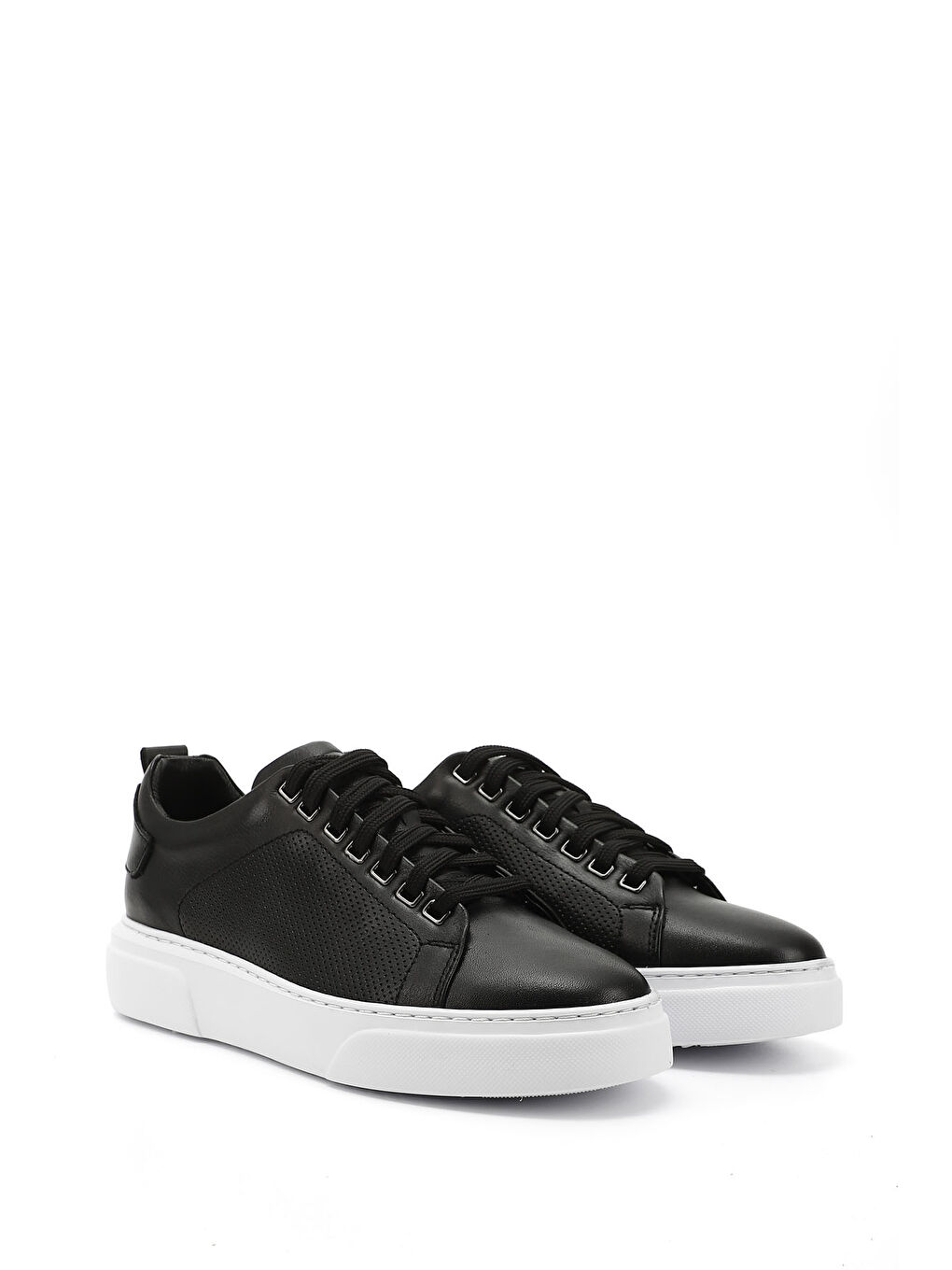 Mor Erkek ZÜMRÜT-SİYAH Bağcıklı Hakiki Deri Sneaker-1