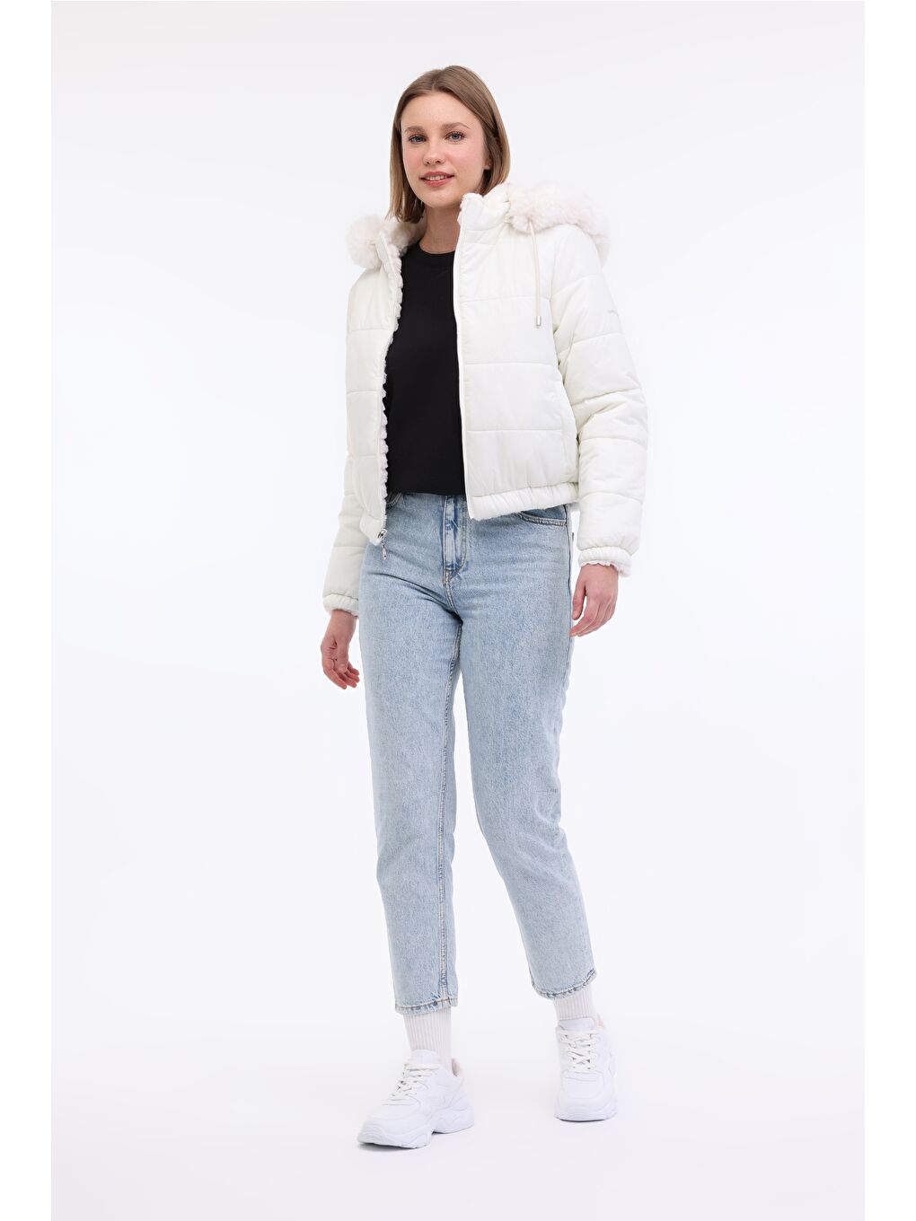 Bej WL ALBA 2CN2120 4PR Ekru Kadın Kısa Kaban-2