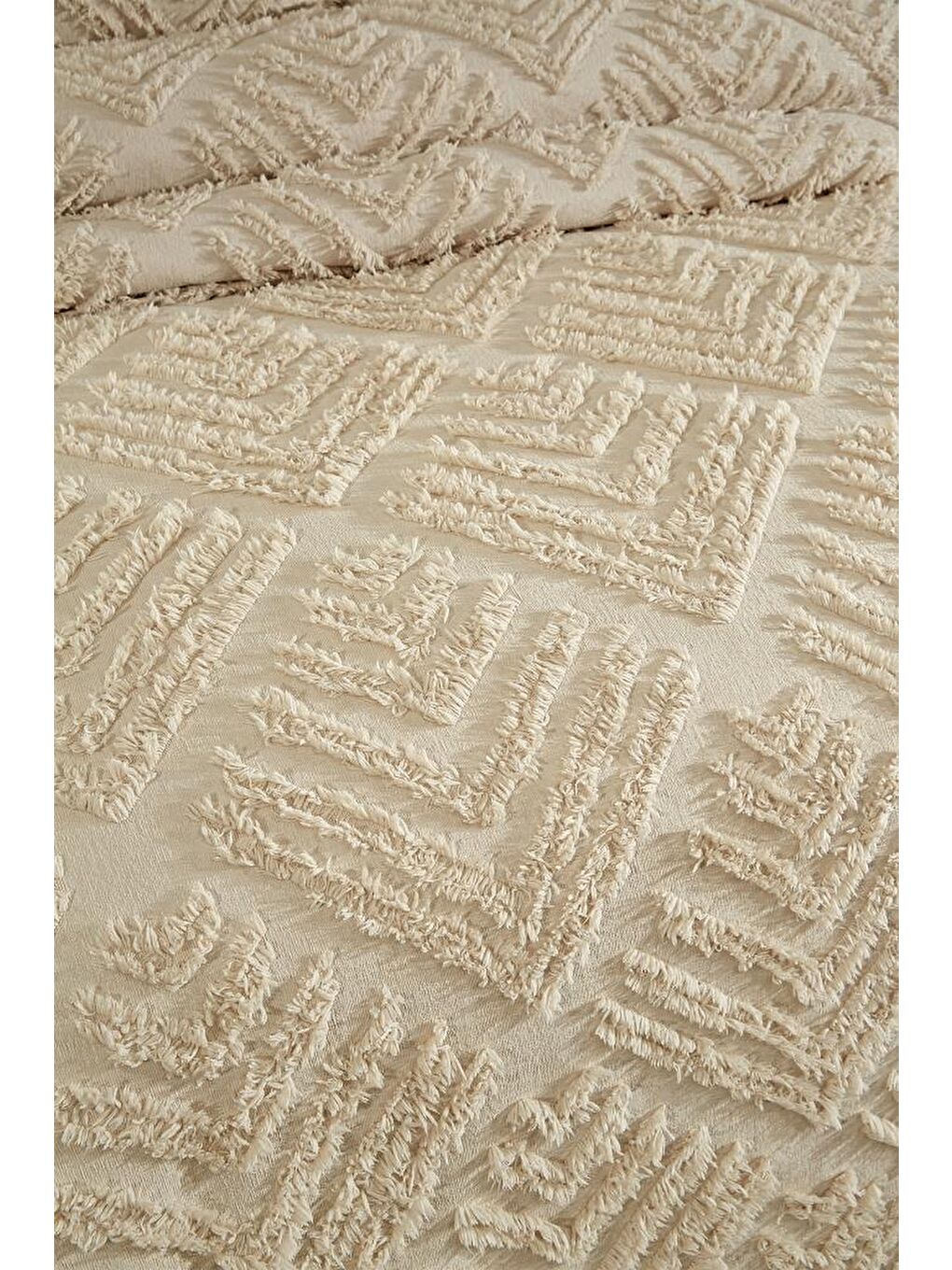 Pine 3 Parça Çift Kişilik Pike Takımı Bej-2