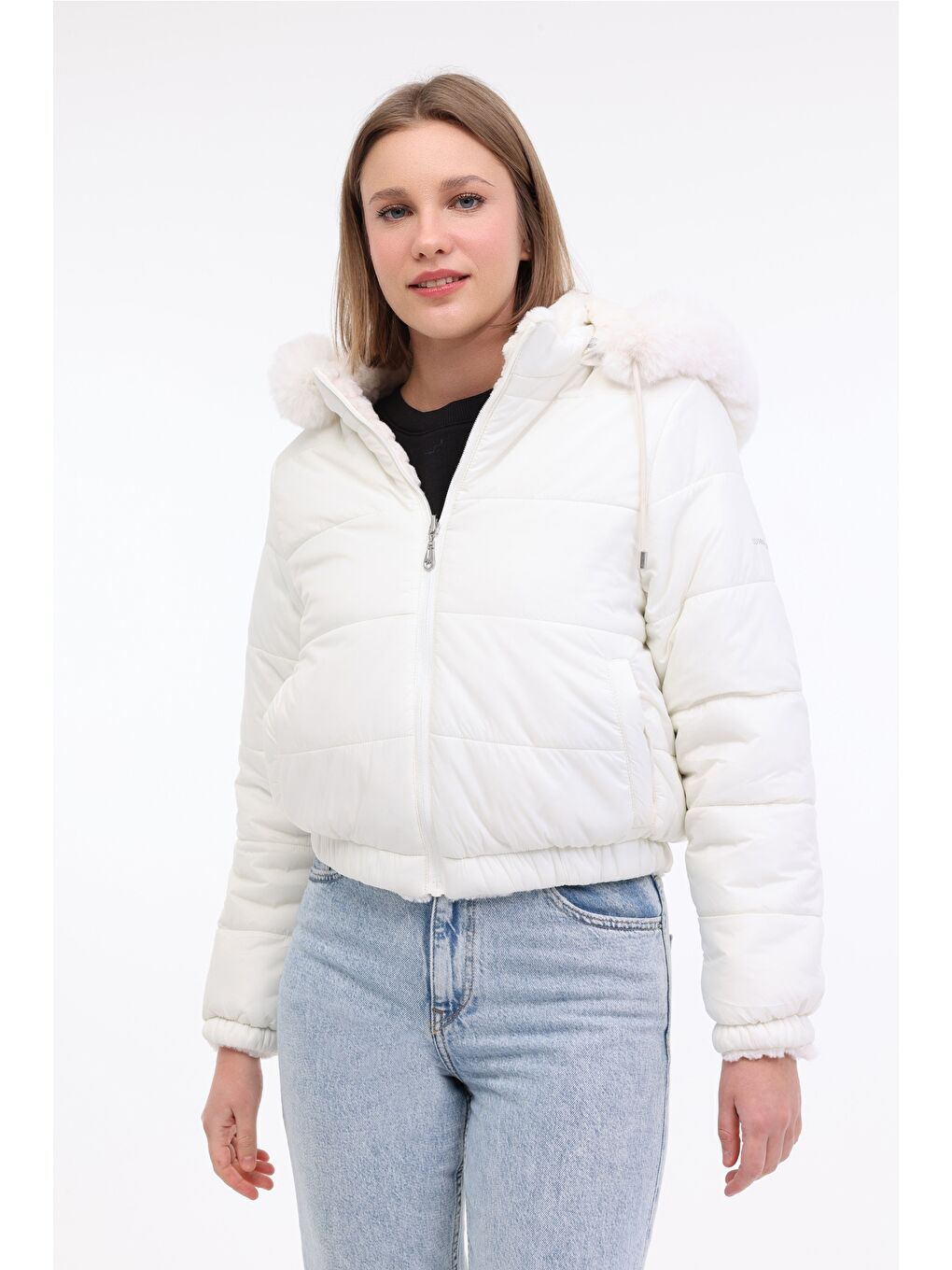 Bej WL ALBA 2CN2120 4PR Ekru Kadın Kısa Kaban-5