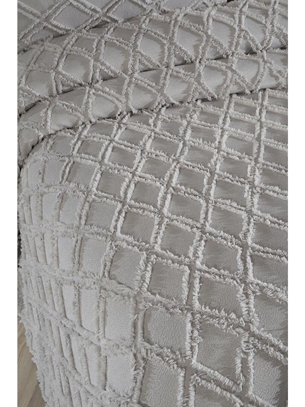 Vesya 2 Parça Tek Kişilik Pike Takımı Gri-2