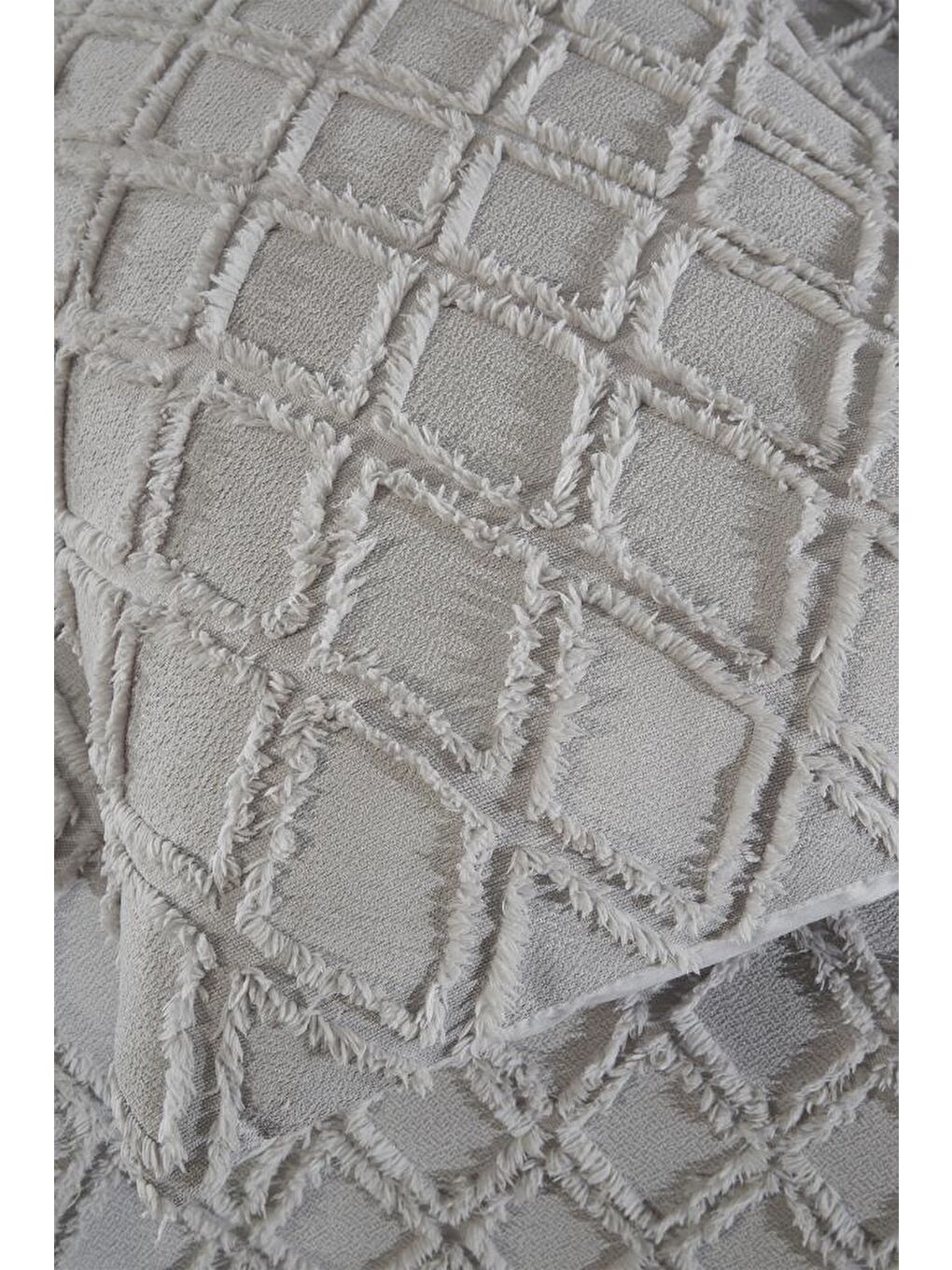 Vesya 2 Parça Tek Kişilik Pike Takımı Gri-4