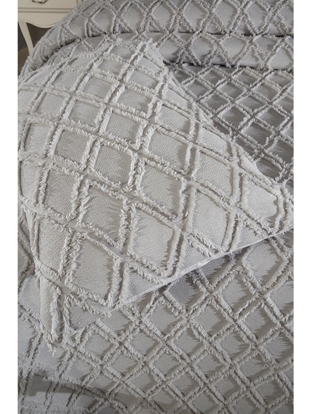 Vesya 2 Parça Tek Kişilik Pike Takımı Gri-5