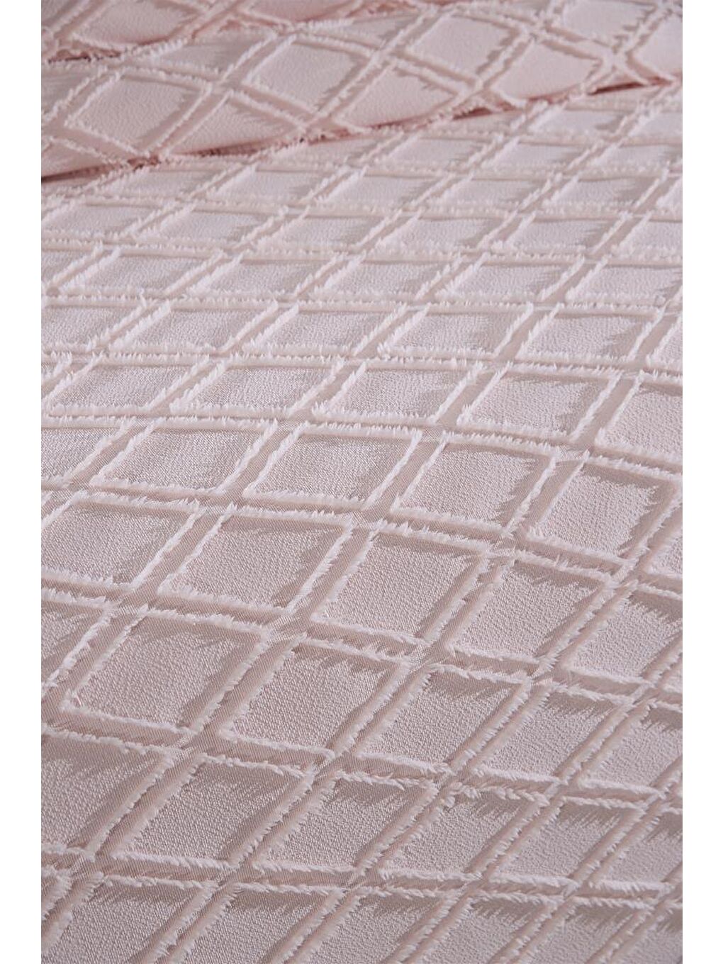 Pembe Vesya 3 Parça Çift Kişilik Pike Takımı Pudra-3