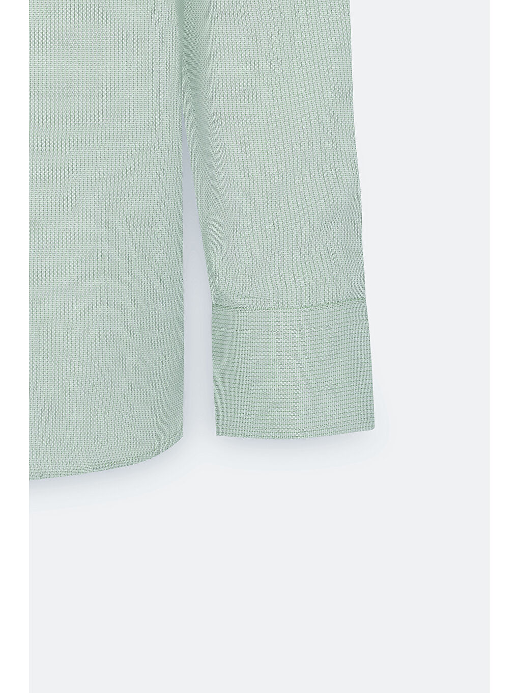 Erkek Yeşil Slim Fit Dar Kesim Düğmeli Yaka Armürlü Pamuklu Gömlek-9