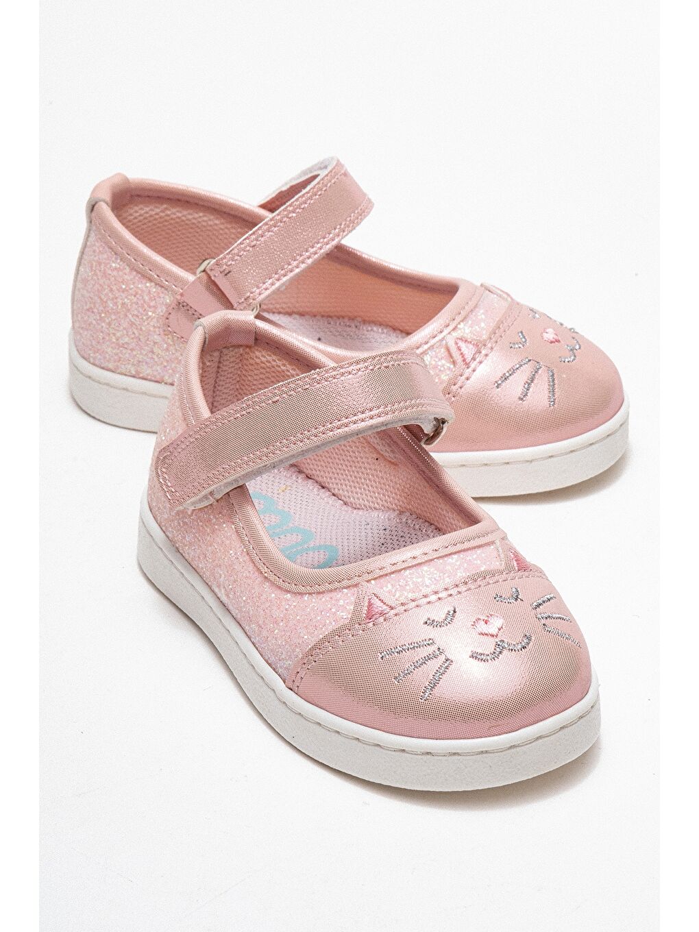 Pembe Kız Çocuk Pudra Kedili Günlük Babet