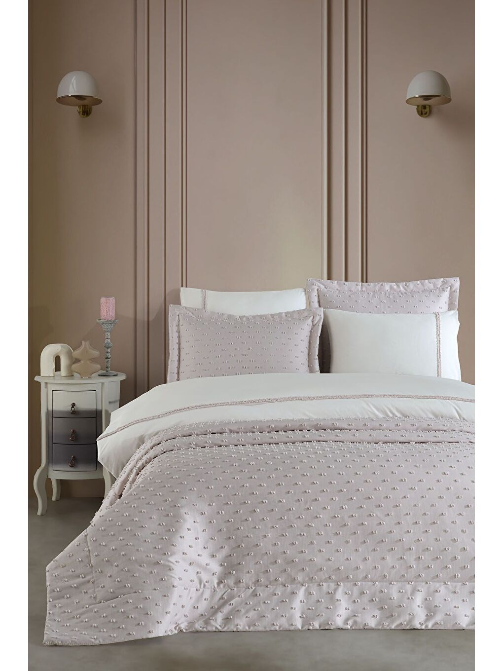 Bej Nora Çeyiz Paketi 7 Parça Vizon