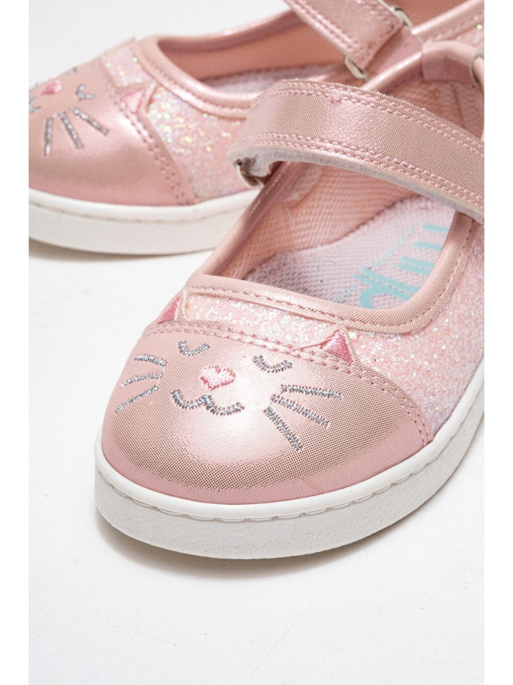 Pembe Kız Çocuk Pudra Kedili Günlük Babet-1