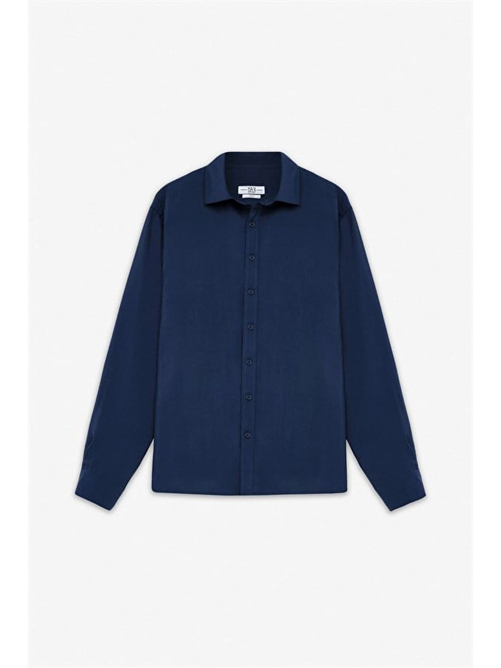 Lacivert Slim Klasik Yaka Düz Casual Gömlek-6