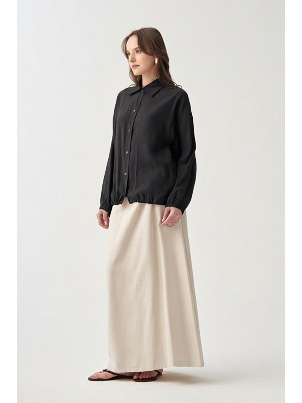 Siyah-Düğmeli Oversize Ceket-1