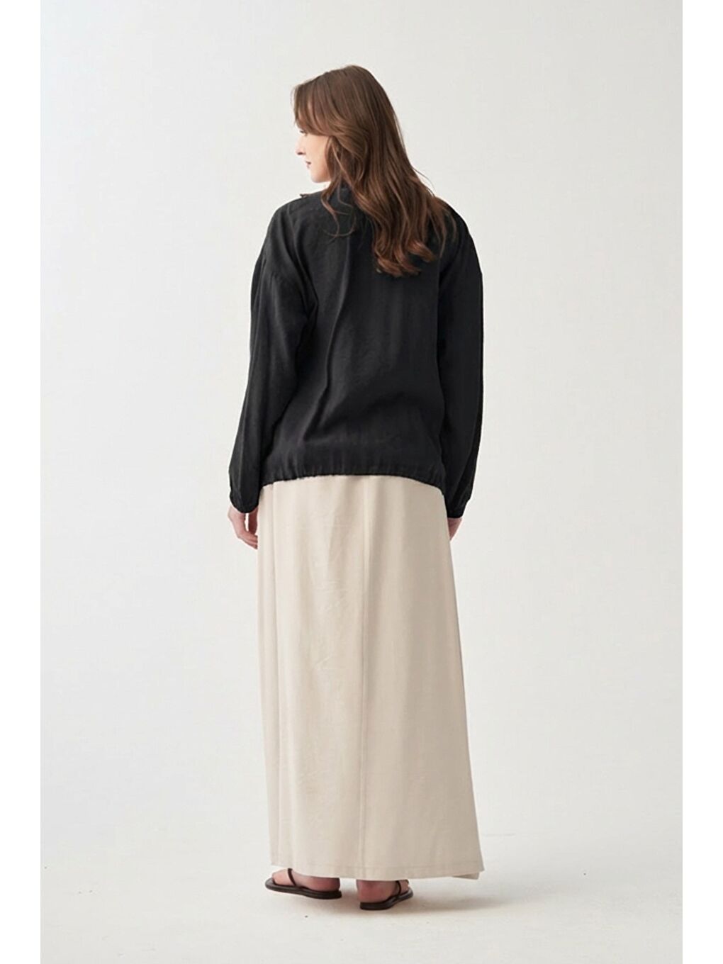 Siyah-Düğmeli Oversize Ceket-2