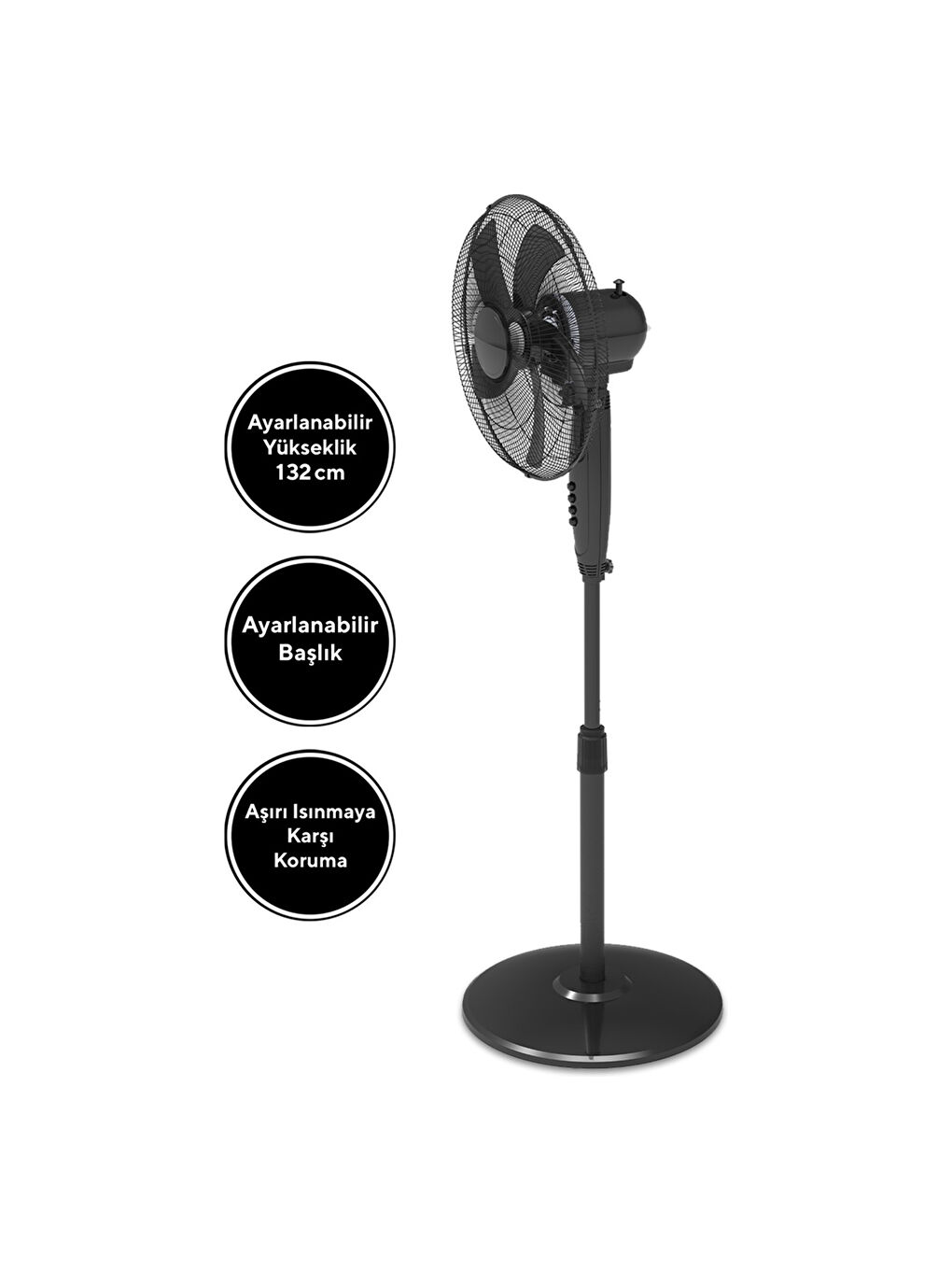 KTF-330 Vantilatör - Siyah - 45 Watt-1
