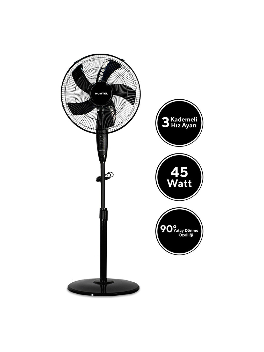 KTF-330 Vantilatör - Siyah - 45 Watt-2