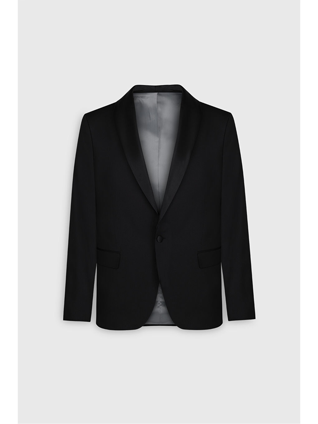 Erkek Siyah Slim Fit Dar Kesim Kırlangıç Yaka Desenli Klasik Smokin Takım-9