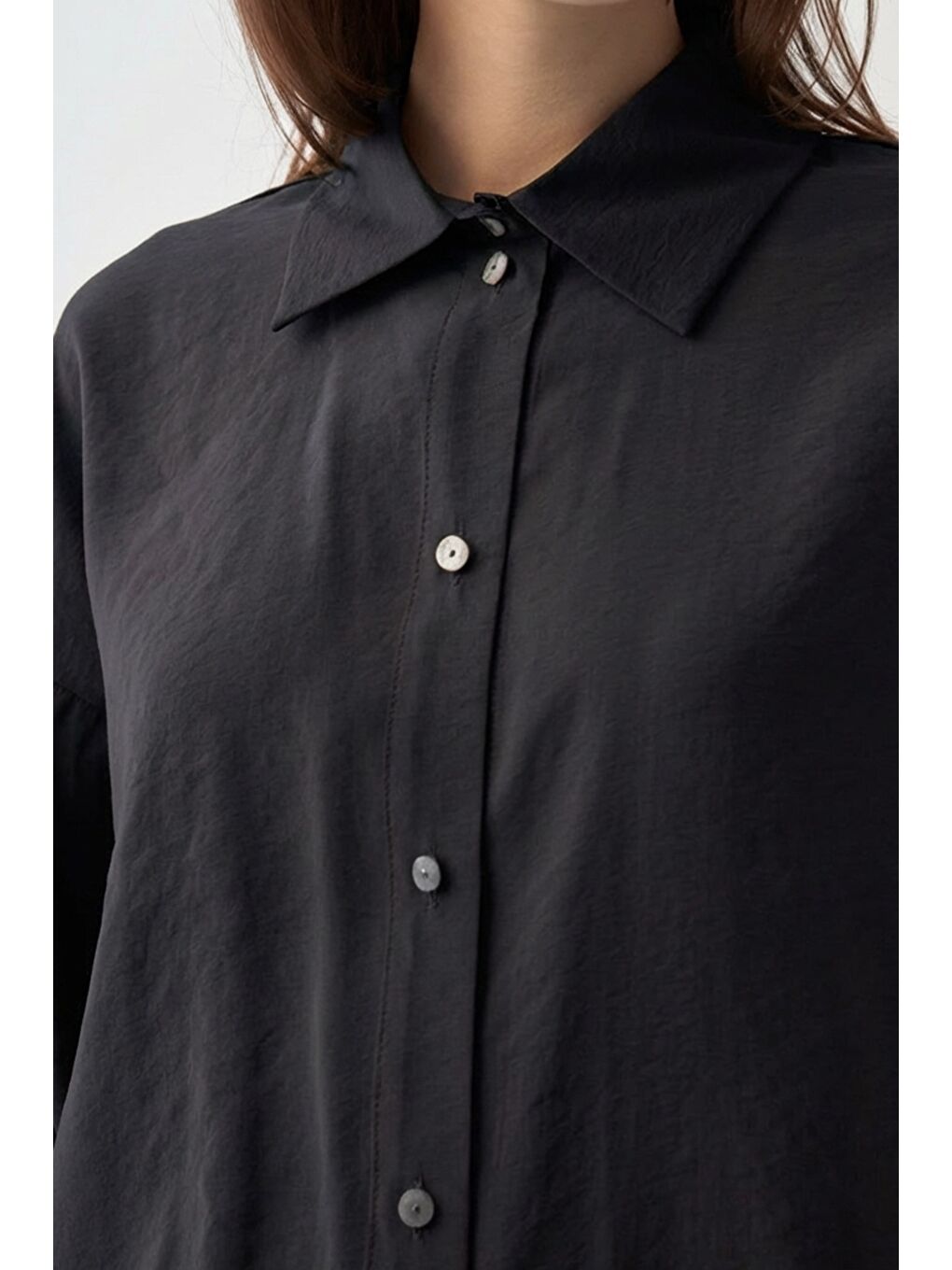 Siyah-Düğmeli Oversize Ceket-3