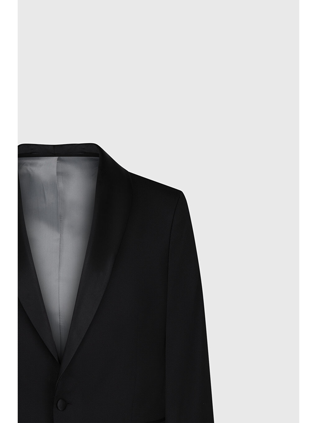 Erkek Siyah Slim Fit Dar Kesim Kırlangıç Yaka Desenli Klasik Smokin Takım-11