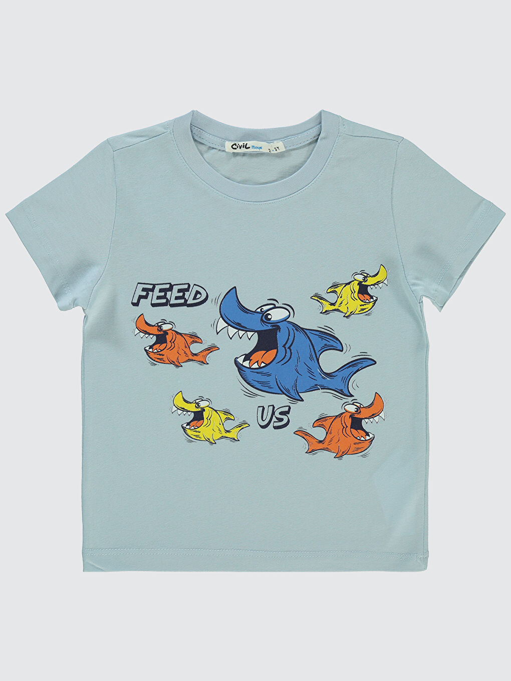 Boys Erkek Çocuk Tişört 2-5 Yaş Buz Mavi