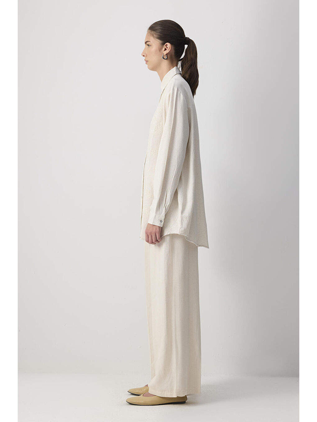 Bej Nakışlı Gömlek-2