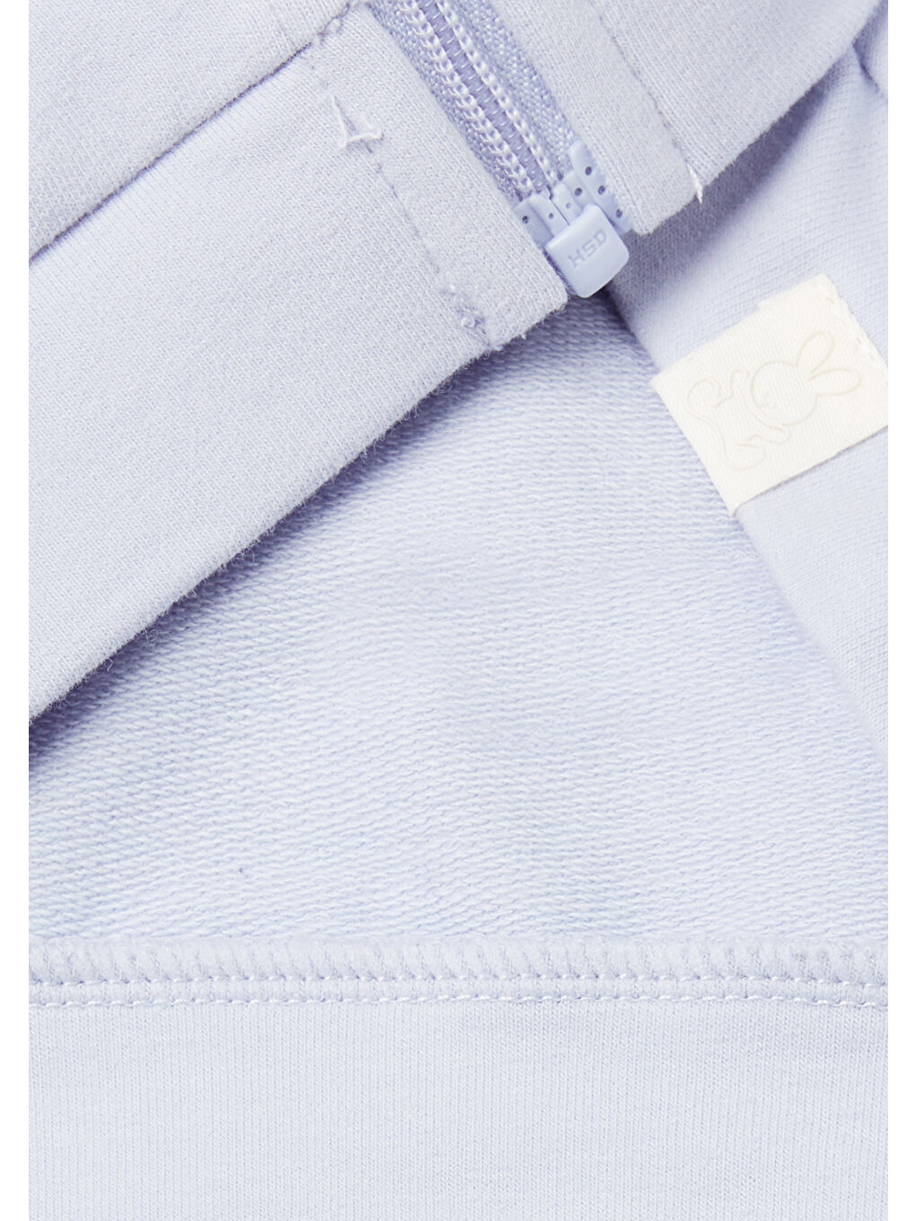 Bebek Açık Mavi Logo Etiketli Fermuarlı Kulaklı Kapüşonlu Sweatshirt-2