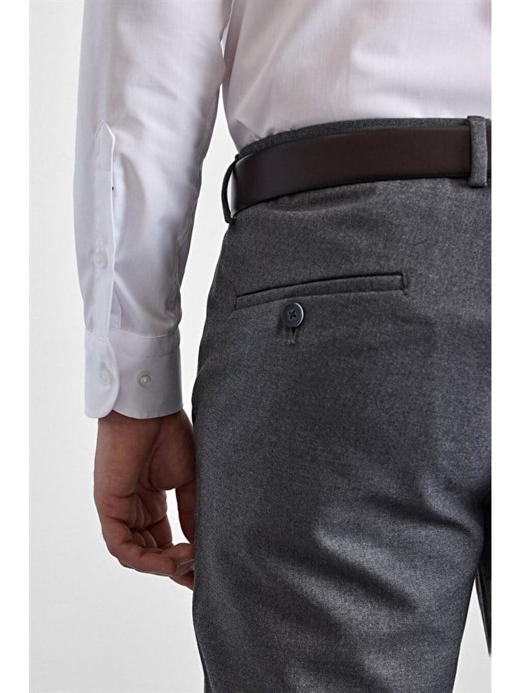 Beyaz Slim Klasik Yaka Düz Klasik Gömlek-2