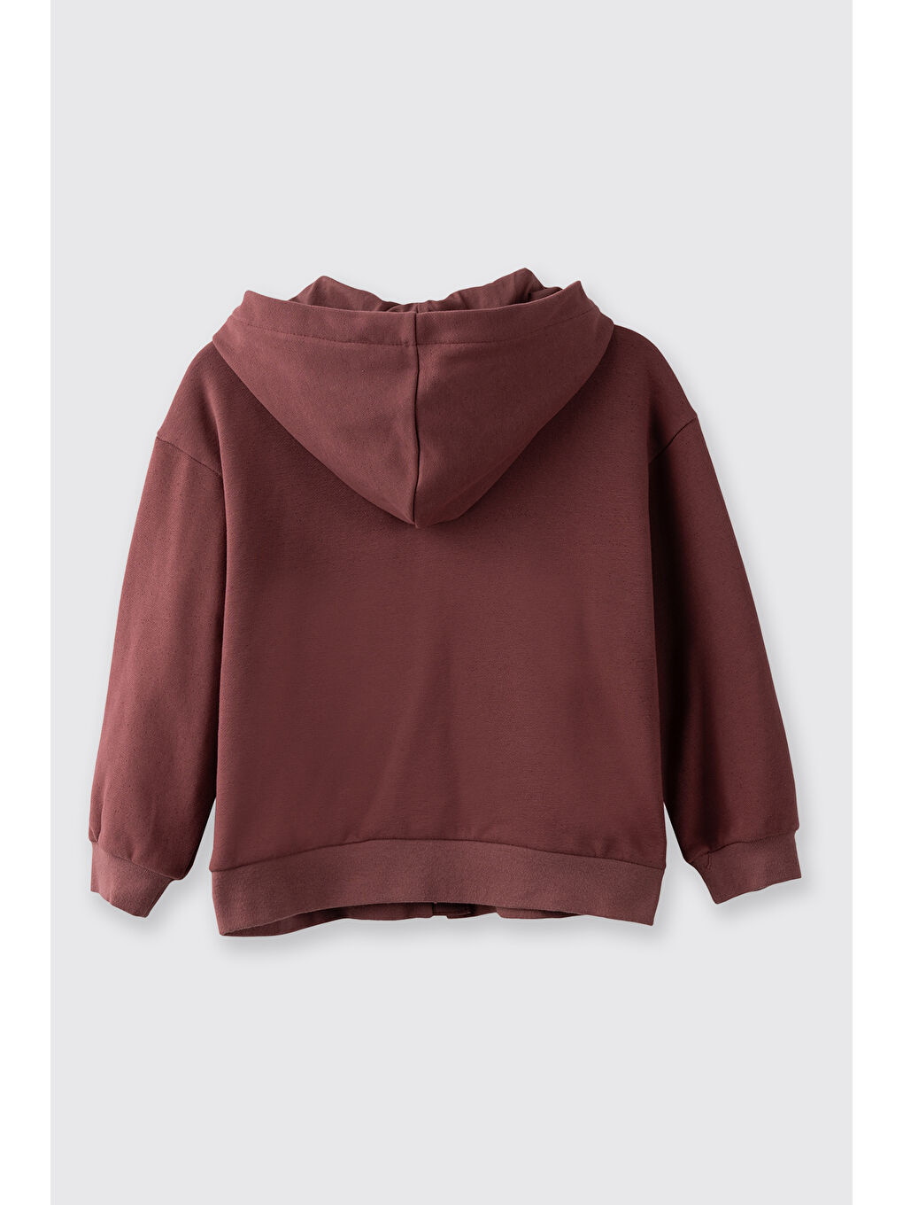 Pembe Kız Çocuk Aplikeli Fermuarlı Sweatshirt Bordo-2