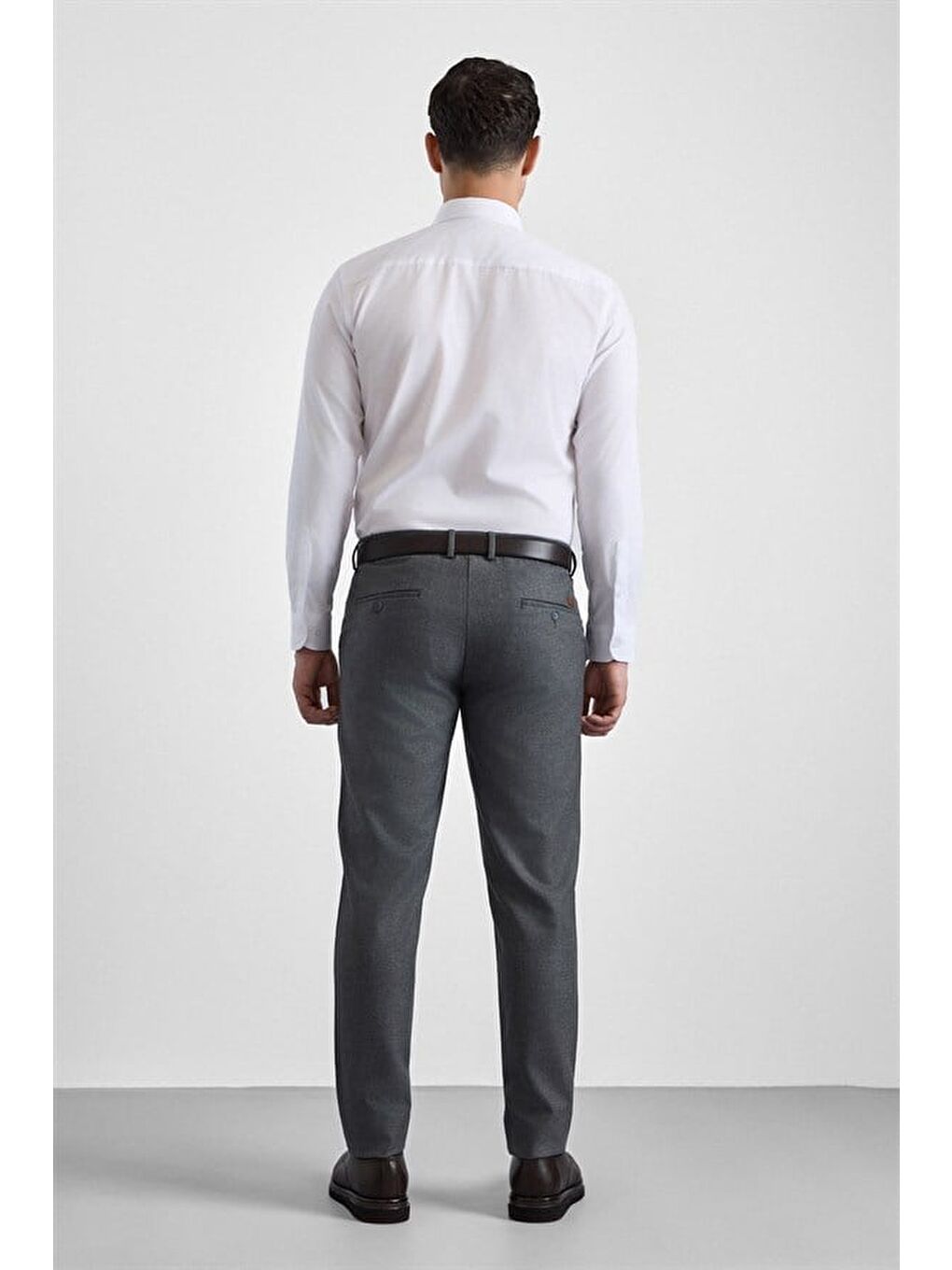 Beyaz Slim Klasik Yaka Düz Klasik Gömlek-3