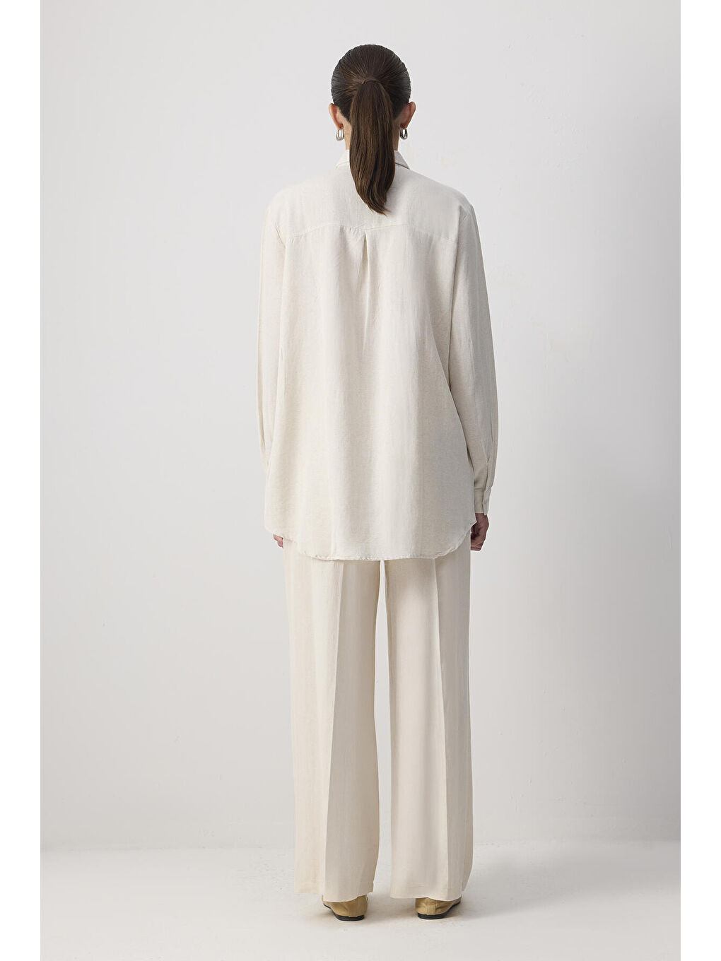 Bej Nakışlı Gömlek-3