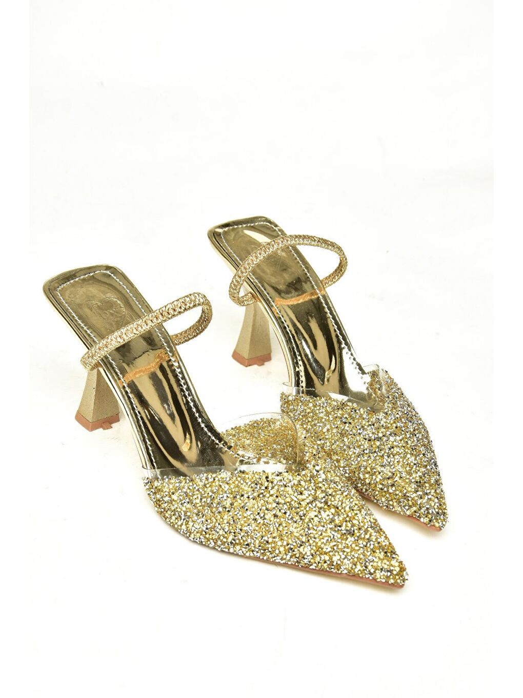 Sarı U6145671 Altın Kadın Topuklu Ayakkabı-2