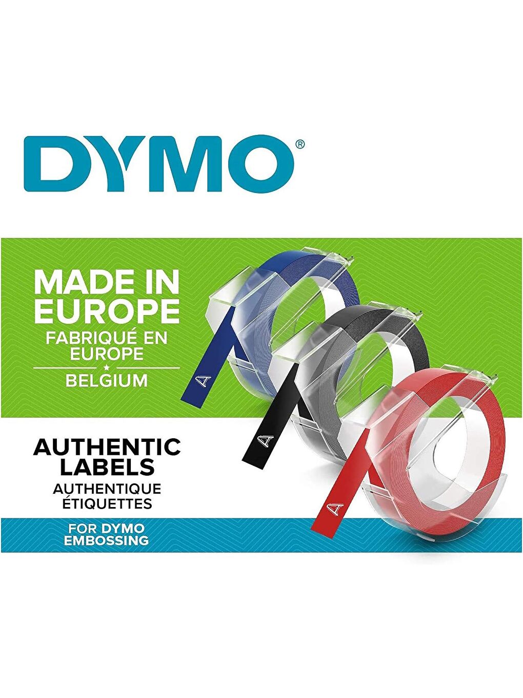 3D Plastik Kabartma Yedek Şerit 9mmx3mt 3 lü Blister Siyah-Mavi-Kırmızı (S0847750)-2